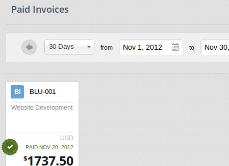 See how much you invoiced for in a month